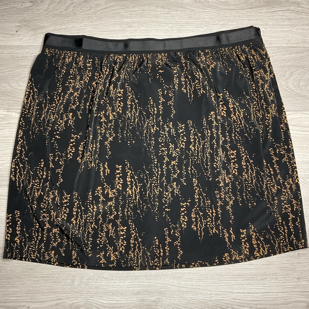 NWT Gap Black & Camel Career Skirt with Grosgrain Trim Waistband Size 14‎